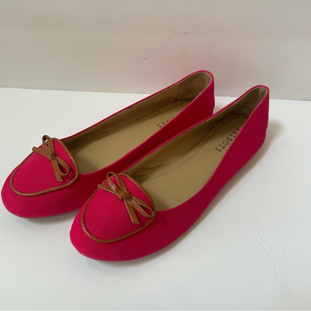 Talbots Hot Pink Fabric Ballet Slipper Size 8.5